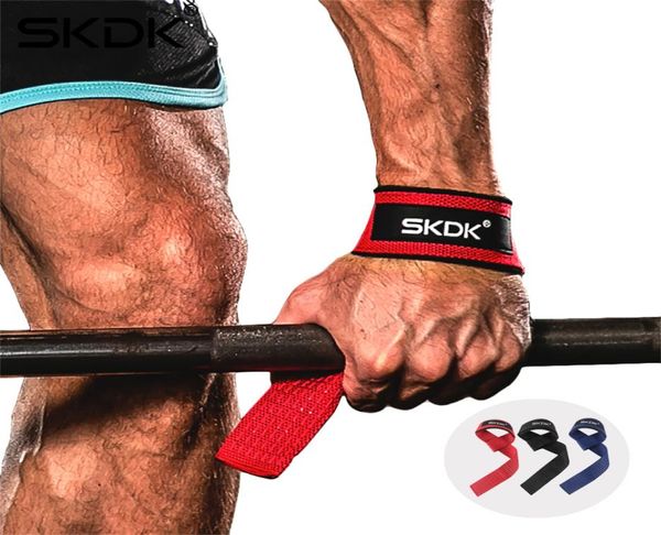 

weightlifting skdk gym antislip sport safety wrist straps wrist support crossfit hand grips fitness bodybuilding3484062, Black;red