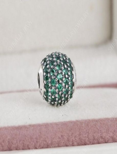 

new authentic 925 sterling silver green crystal pave prosperity essence charm beads only fit women essence charm bracelets diy jew5459993, Black
