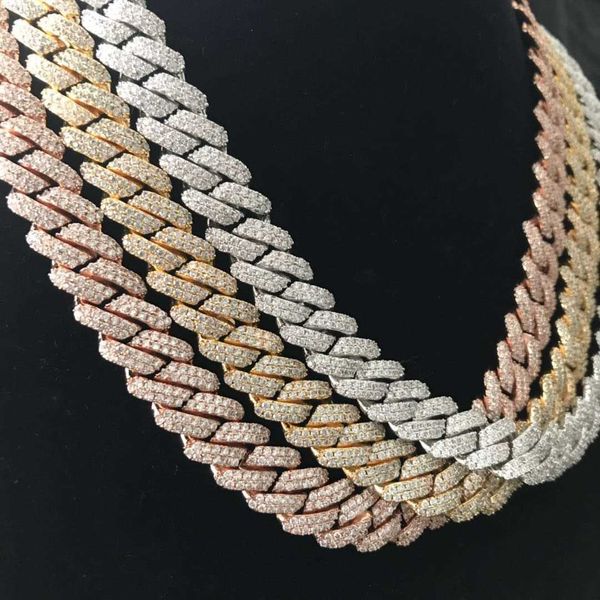 

12mm ice out diamond tip cuban chain, Silver