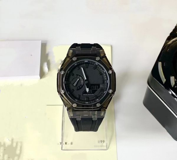 

2023 watch display new color quartz male electronic reloj hombre wristwatch world time all functions automatic light shock, Slivery;golden