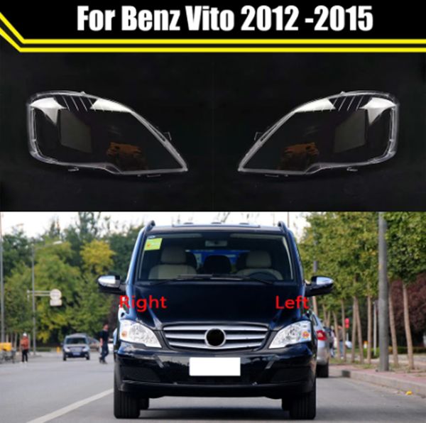 

car headlight cover lens glass shell front headlamp transparent lampshade light lamp for mercedes-benz vito 2012-2015
