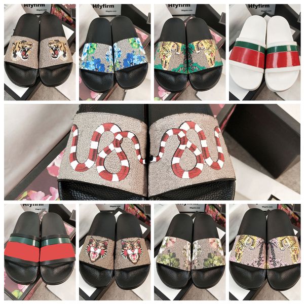

designer sliders women slippers slides platform slides fashion shoes mens slides multi color pearl floral brocade mens gear striped antiskid, Black