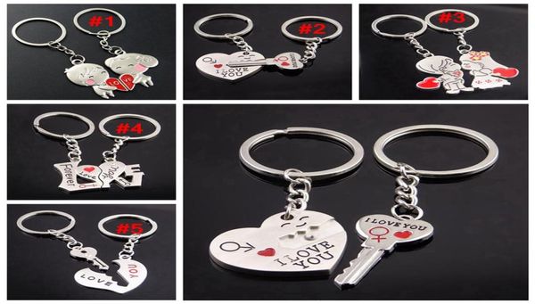 

metal creative lover keychain i love you heart key ring romantic car valentine039s day gift couple i love you key chain ljja3714101027, Silver