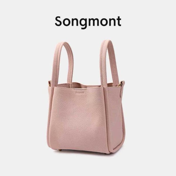 

songmont vegetable basket series high edition head layer cowhide large capacity portable diagonal straddle bucket bag