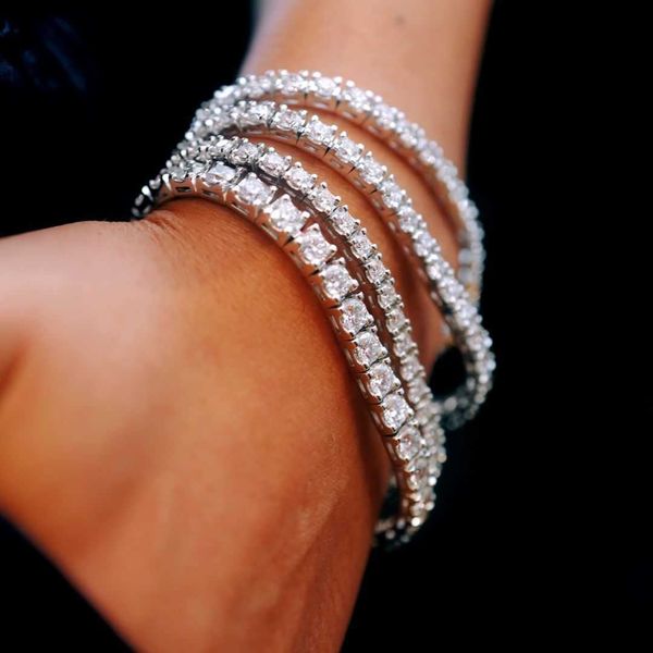 

customized 925 sterling silver real moissanite tennis bracelet