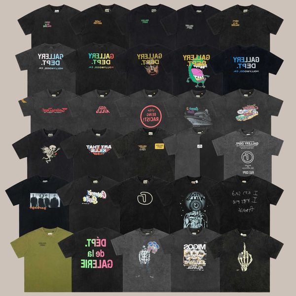 

wholesale designer t shirt for sale g allery d ept washed old short sleeve fashion vintage print couples summer casual t shirt men 5ffa, White;black