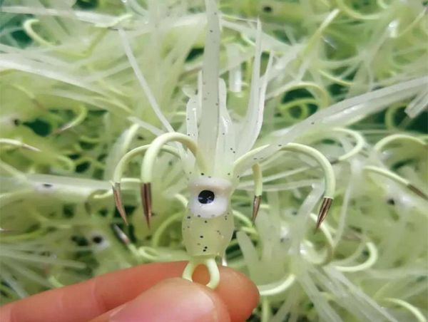 

fjuka bait sports outdoors 1pc 25g 3g luminous squid four hook barbless hooks pvc lure soft baits lures fishing tackle aessorie2498551