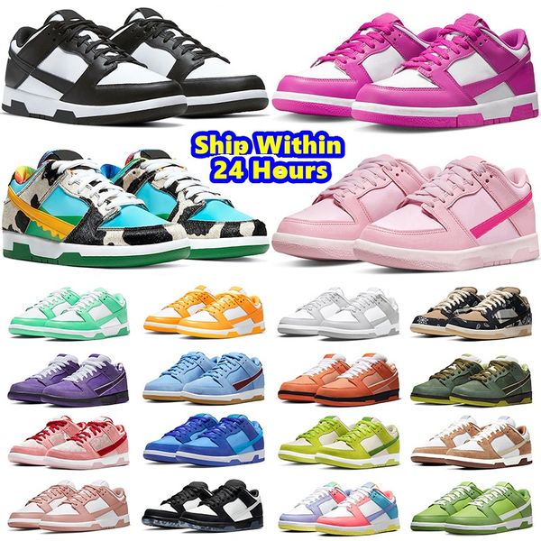 

low panda men women shoes flat sneakers white black grey fog triple pink unc rose whisper team gold active dunks dunkssb strawberry peach fo