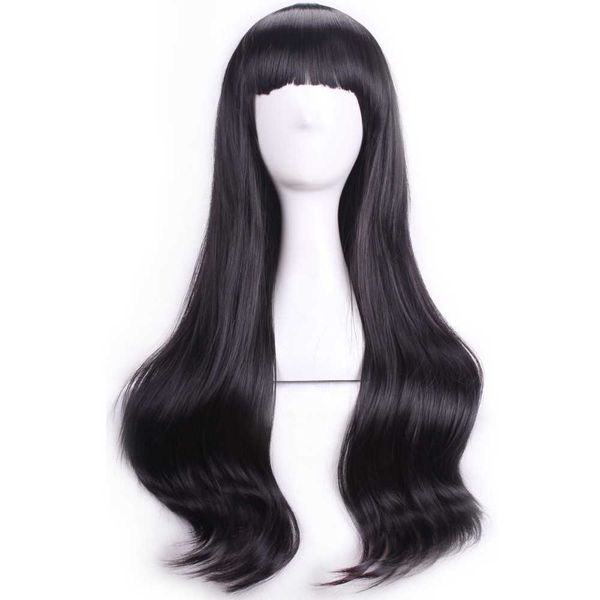 

lace wigs black wavy wig fei-show synthetic heat resistant 26" long straight hair halloween costume cartoon cos-play salon party hairpi, Black;brown