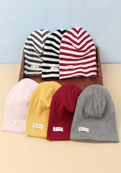 

2017 newborn baby boy girl toddler infant cotton hat solid candy color hats soft cute children kids knit beanie caps 2103384, Yellow