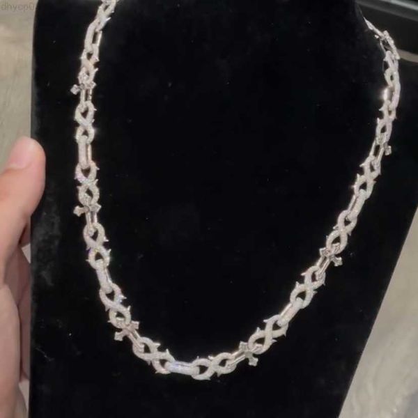 

designer jewelry pass diamond tester new arrivals vvs moissanite diamond iced out cuban link chain hip hop jewelry necklace, Silver