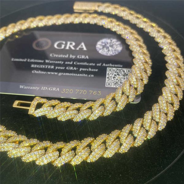 

fully iced out gold miami cuban link chain 10mm silver moissanite cuban bracelet bling diamond cuban necklace