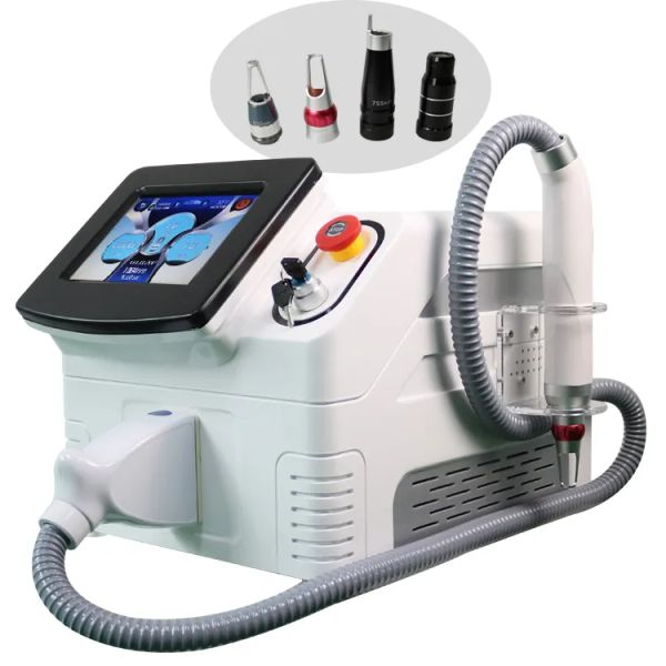 

nd yag tattoo removal skin rejuvenation laser machine 1064nm 532nm 1320nm 755nm eyebrow remove speckle pigment acne treatment, Black