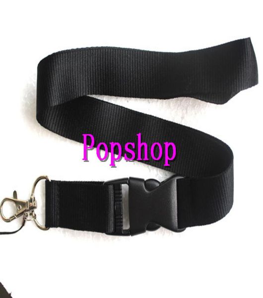 

solid black color lanyard neck strap lanyard whole fukuan7385784, Silver