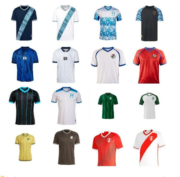 

saudi arabia 2023 2024 el salvador soccer jerseys jamaica national team panama honduras 23 24 alex roldan gil hurtado peru home away footbal, Black;yellow