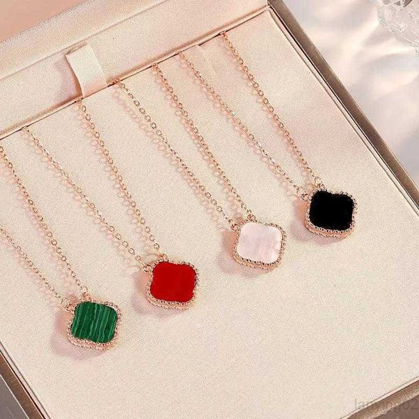 

pendant necklace designer jewelry necklaces leaf clover rose gold silver for womens wedding flower shape pendants link