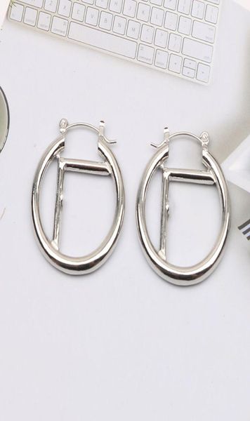 

2 colors 18k gold plated 925 silvrer luxury brand designers letters stud clip chain geometric famous women crystal rhinestone meta5256579, Golden;silver