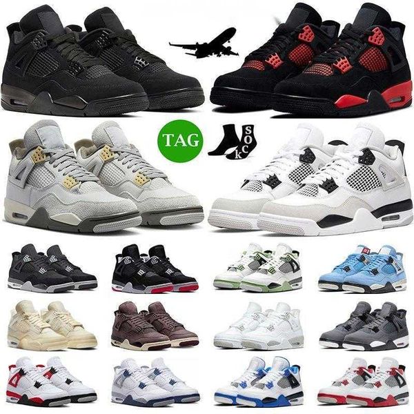 

2023 jumpman 4 4s basketball shoes men women j4 black cat pn dust military black seafoam red thunder university blue mens trainers designer