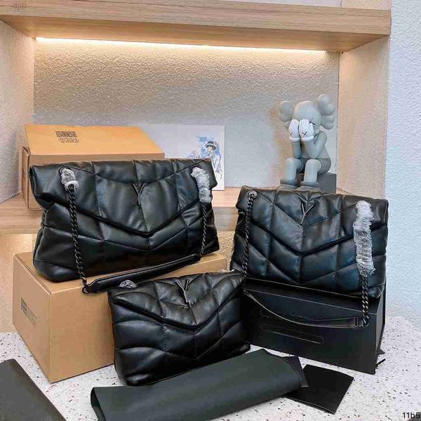 

designer luxury handbags women's bag puffer purses square shoulder loulou bags high real leather quality large-capacity quilted messeng