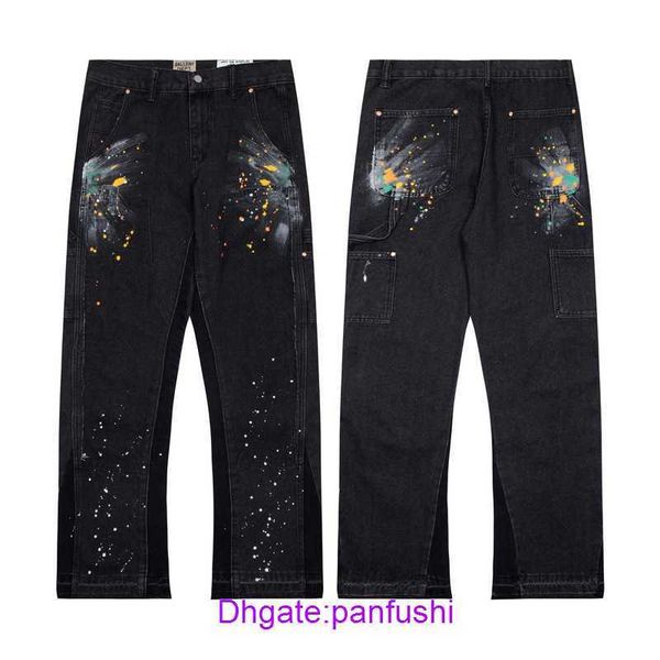 

factory outlet wholesale designer shorts for sale 2023 autumn winter new high street fashion g allery d ept hand painted graffiti speckled p, Blue