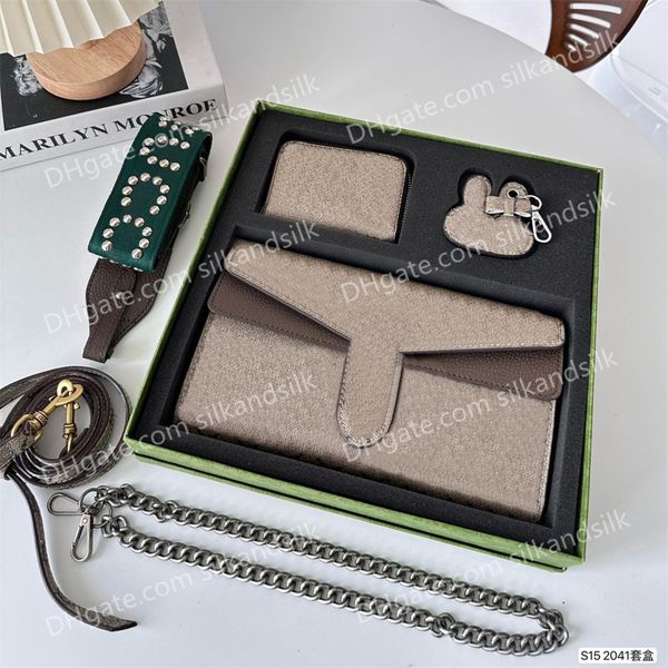 

designer bag shoulder bag cross body bag envelops serpentine snake bag 3 pieces gift package with rabbit decoration and card bag green box m