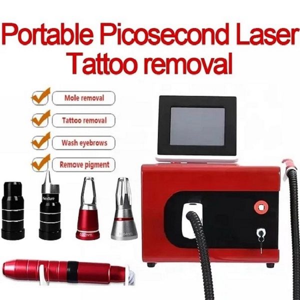 

picosecond machine remove tattoo laser 755/1320/1064/532nm nd yag laser picotattoo removal acne scar painless laser removal eyebrow equipmen, Black