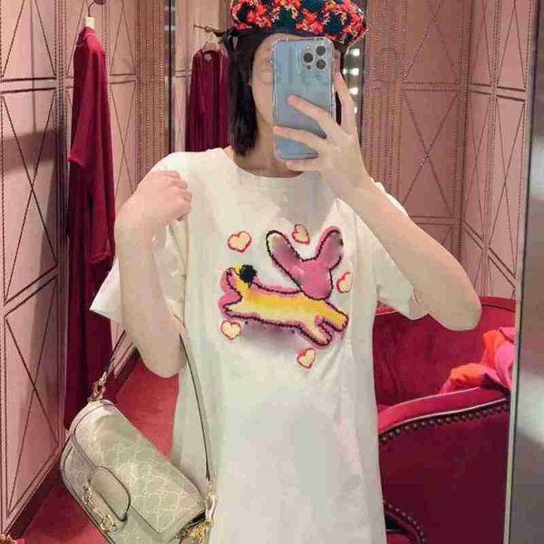 

women's t-shirt designer this 23 summer new classic graffiti letter print solid short sleeve t-shirt for men and women b0e2, White