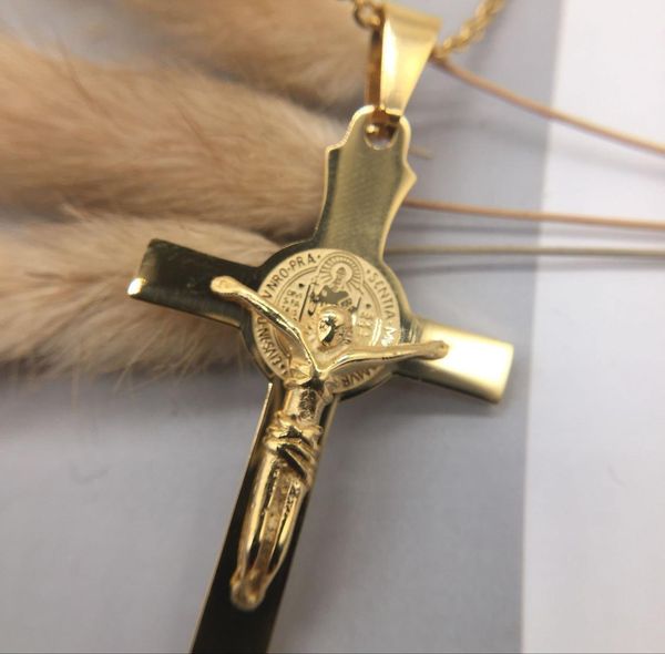 

vintage classic cross chain necklace christian cross jesus religious pendant necklace for women men charm fine jewelry gifts9147836, Silver