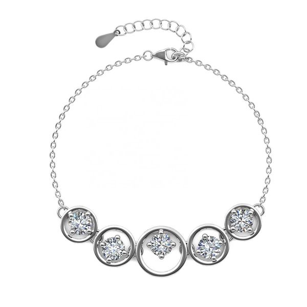 

2023 new 925 sterling silver gra moissanite diamond 20cm circle bracelet fine gift jewelry for women wife destiny jewellery