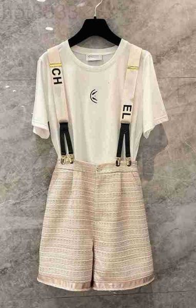 

women's tracksuits designer 23 summer new style simple fashion slimming short sleeve t-shirt with strap pants casual set cabp, Gray