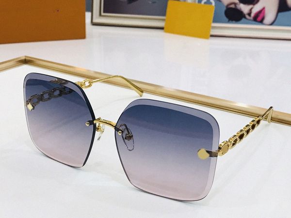 

rimless chain jewel square squared pilot sunglasses gold brown flower shaded women summer fashion sun glasses sonnenbrille sun shades u5ss7#