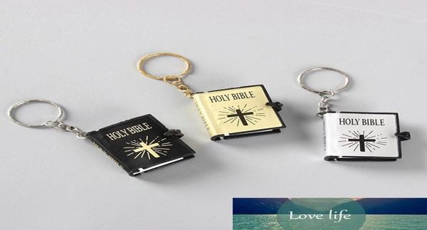 

3pcsset religious christian jesus key ring mini delicate holy bible book keychain decoration key chain for men women keys holder2942885, Silver