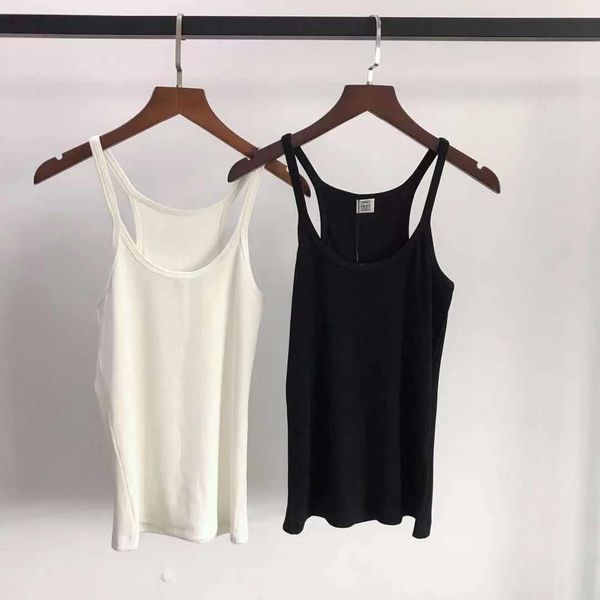 

to*teme white thread camisole for women can be worn outside in summer with slim elastic sleeveless top