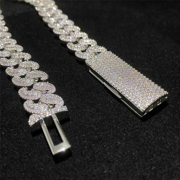 

wholesale hip hop jewelry 925 sterling silver miami cuban chain bracelet gra certificate vvs moissanite cuban link chain