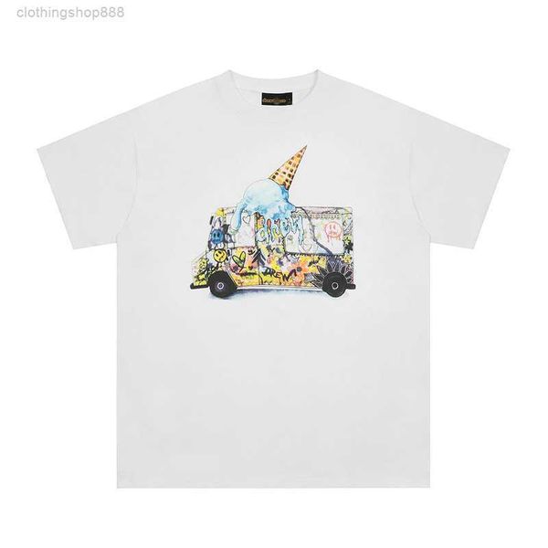 

trendy drew smiling graffiti ice cream car print sleeve for men and high street half cop9, White;black