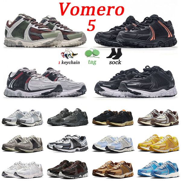 

vomero 5 designer skate shoes zoom worn blue lavender oatmeal cobblestone flat pewter vast grey anthracite pn dust metallic silver men women, Black