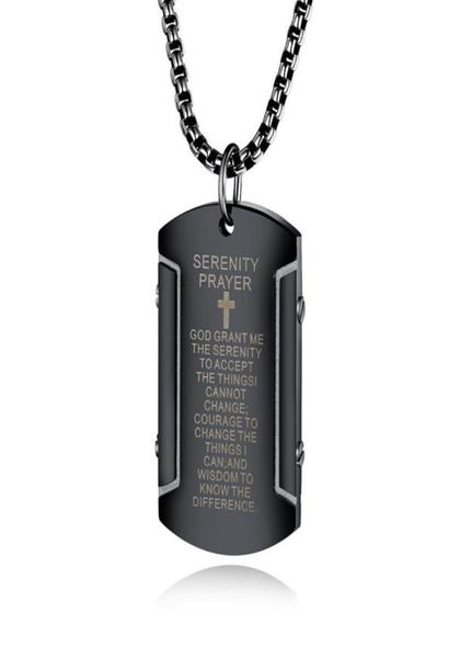 

fashion stainless steel jewelry men silver bible cross necklace christian scripture square pendant chain punk mens hip hop necklac5757173