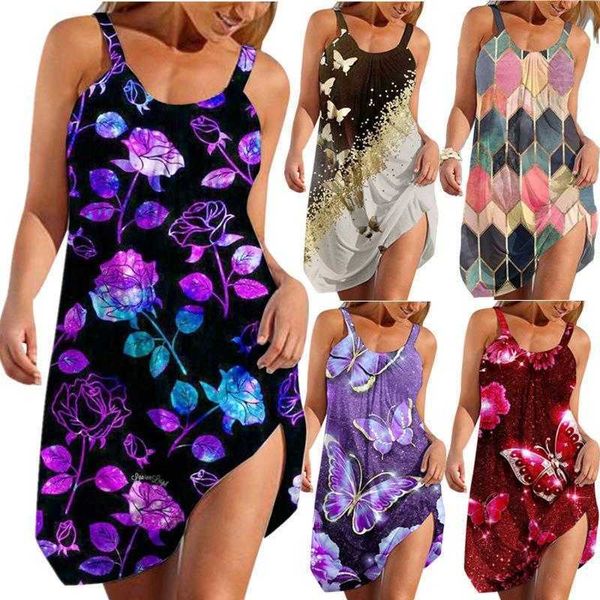 

womens summer beach vest printed dress spandex lace clothing, Black;gray