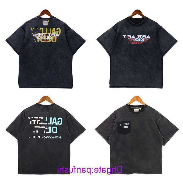 

factory wholesale designer t shirt for sale g allery d ept spring summer new wash letter printing loose american fashion brand mens summer s, White;black