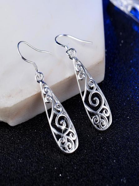 

925 sterling silver dangles earrings flower hollow out jewelry lady5740812