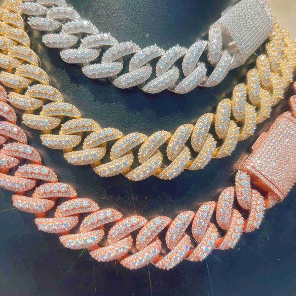 

2020 fashion necklace 5mm/7mm diamond men cuban link chain, Silver