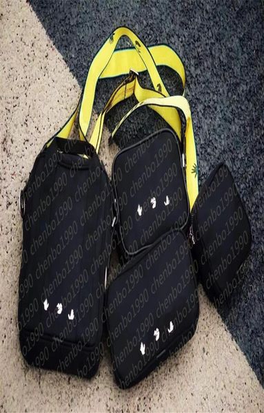 

new 2022 brand mini men off yellow canvas belt white shoulder bag canvas chest pack waist bags multi purpose satchel messenger 5 s6881508