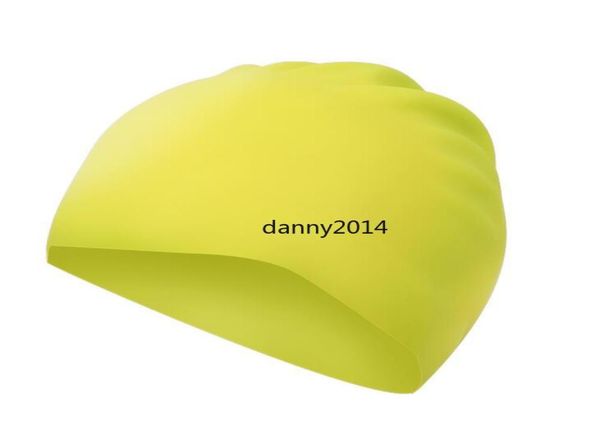 

seamless rubber swim hat premium waterproof latex swimming cap for long hair 100 silicone solid color kids water floats ear7620520