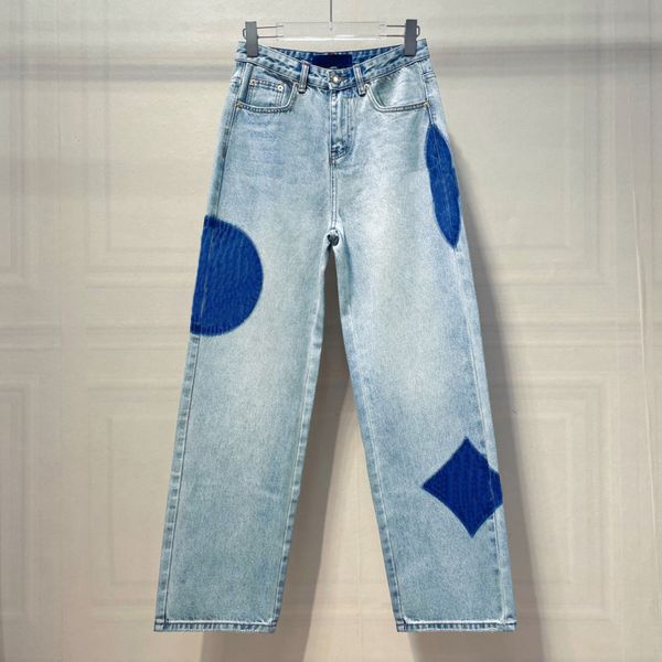 

designer womens denim pants classic letter casual trousers ripped fashion long jeans four season clothes amazing quality sml, Blue