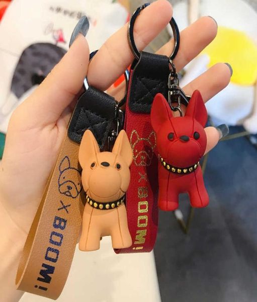 

keychains keychain style french bulldog keychain pu leather dog keycha for women bag pendant jewelry trinket men039s car key ri7712986, Silver