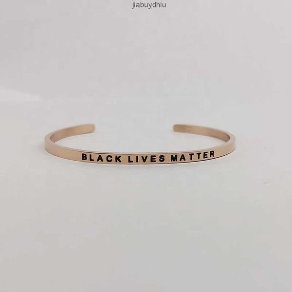 

custom stainless steel jewelry black lives matter magic inspirational bracelet for peace human rights enpowered bangle, Silver