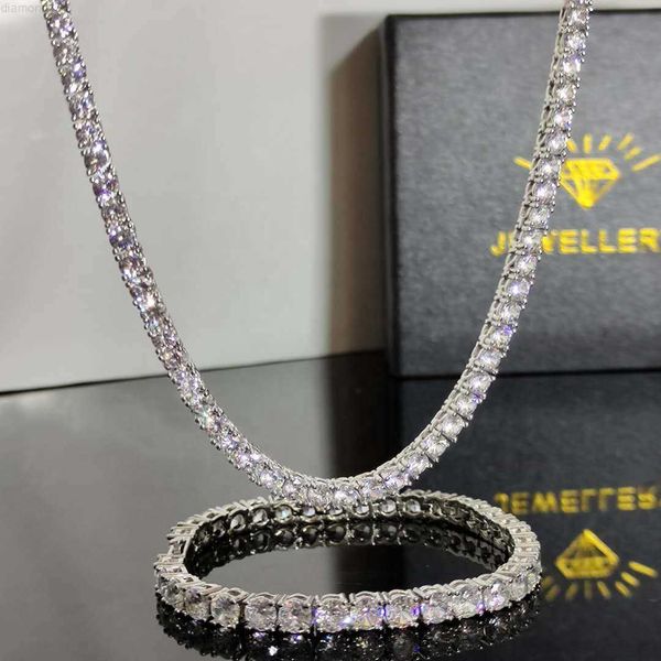 

retail 5 mm tennis chain 18k gold plated hip hop jewelry tennis necklace, Silver