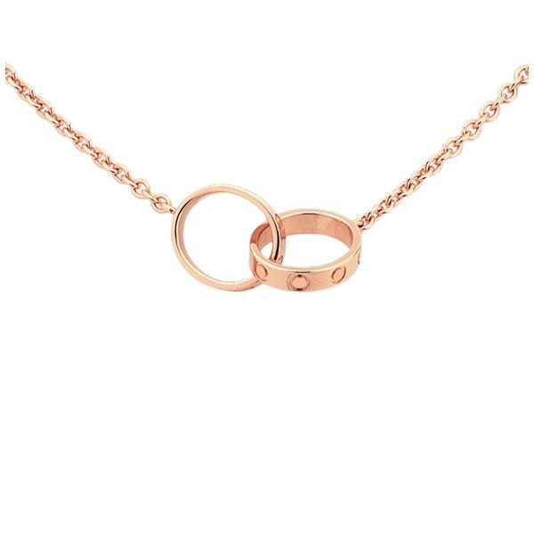 

fashion necklace designer jewelry party sterling silver double rings diamond pendant rose gold necklaces for women fancy dress luxury long c