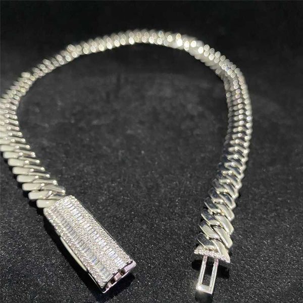 

mens necklace 10mm vvs moissanite diamond clasp solid 925 silver iced out miami cuban link chain hip hop jewelry cuban necklace