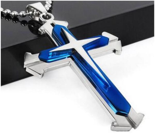 

11 colors stainless steel chain 3 layer knight cross silver gold black color men pendant necklace jewelry gift fashion accessories4655402